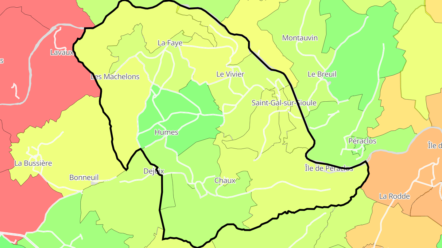 Carte des prix de l'immobilier Saint-Gal-sur-Sioule