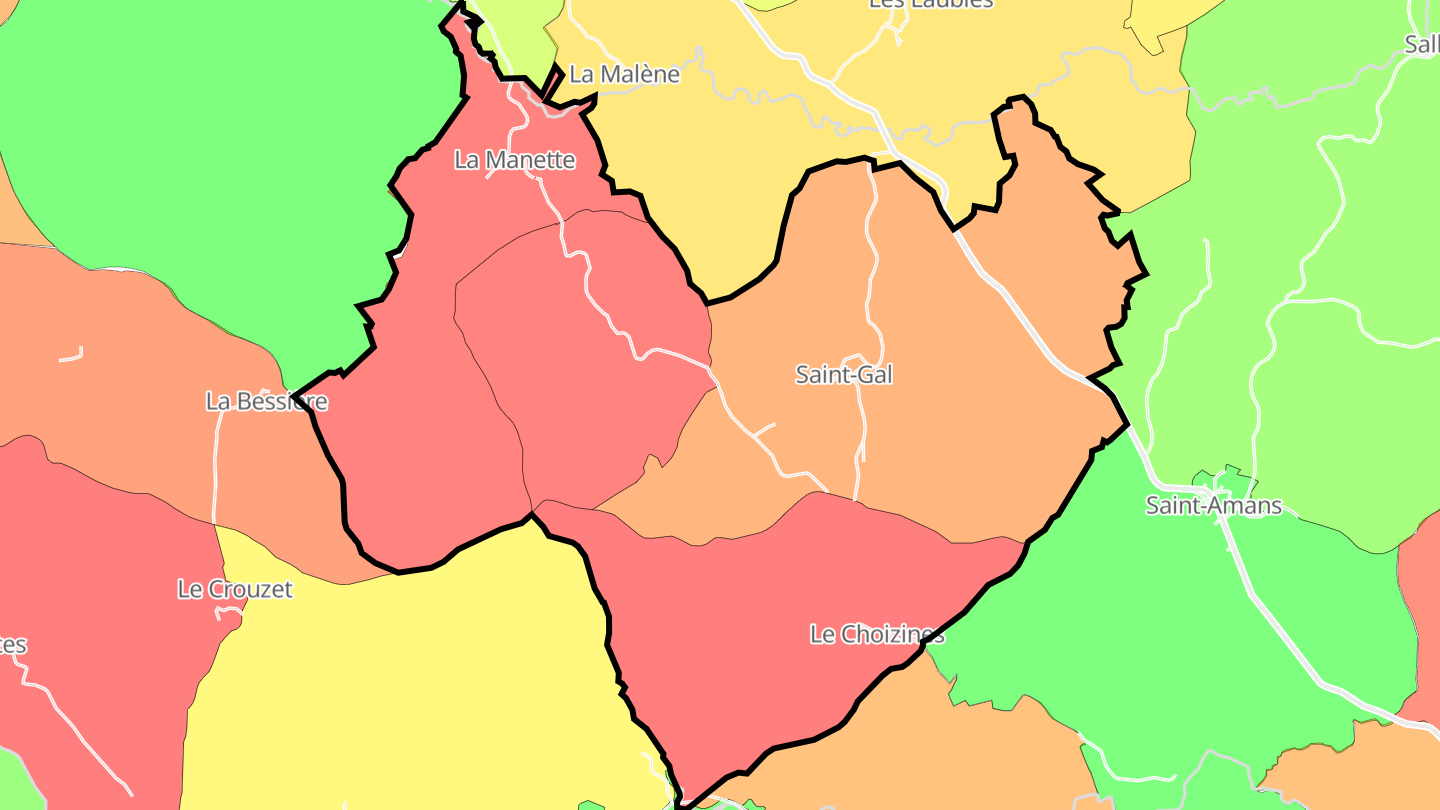 Carte des prix de l'immobilier Saint-Gal