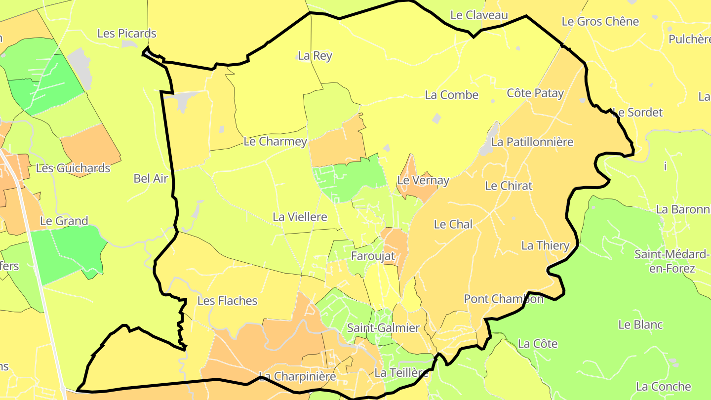 Carte des prix de l'immobilier Saint-Galmier