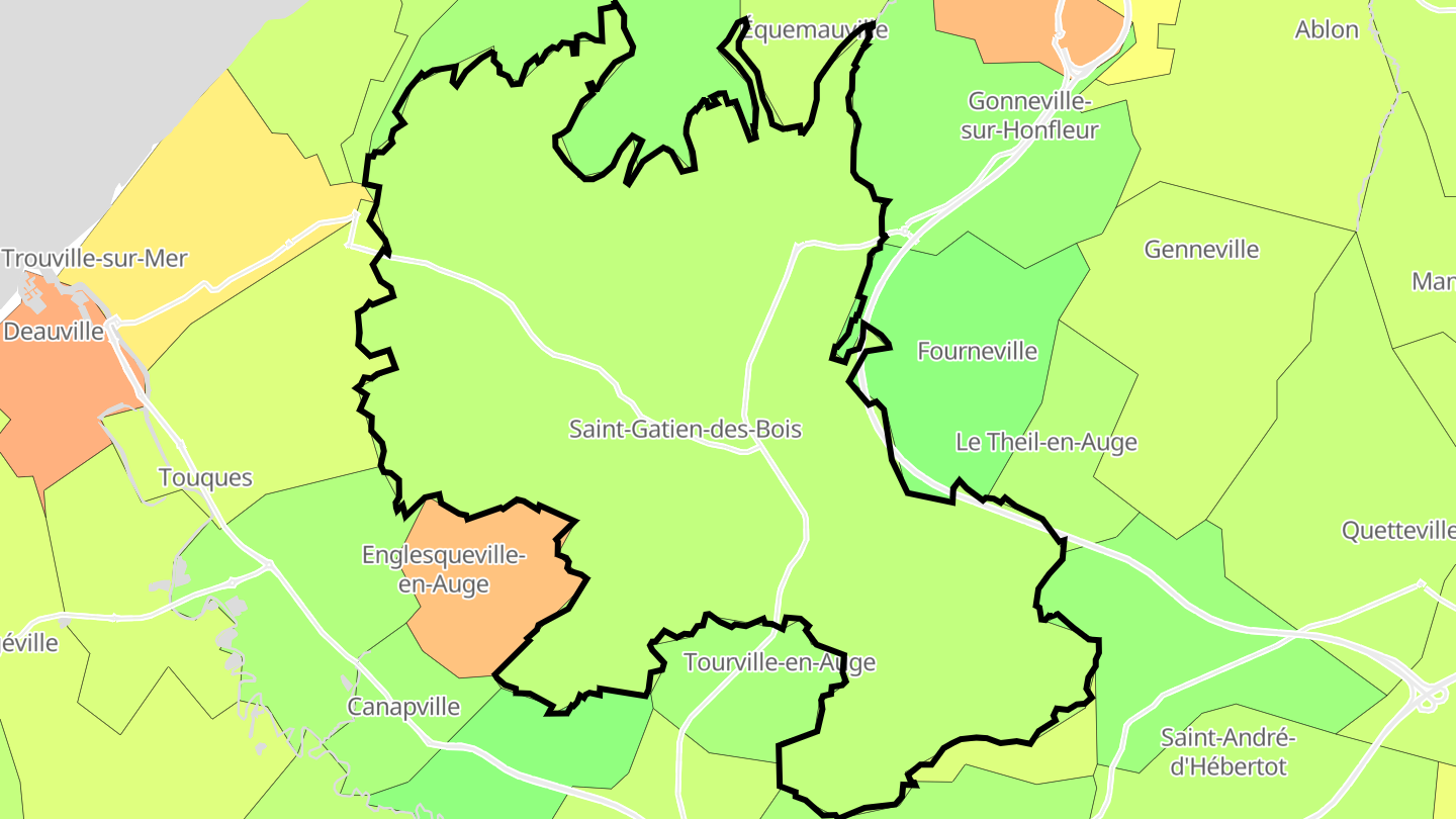 Carte des prix de l'immobilier Saint-Gatien-des-Bois