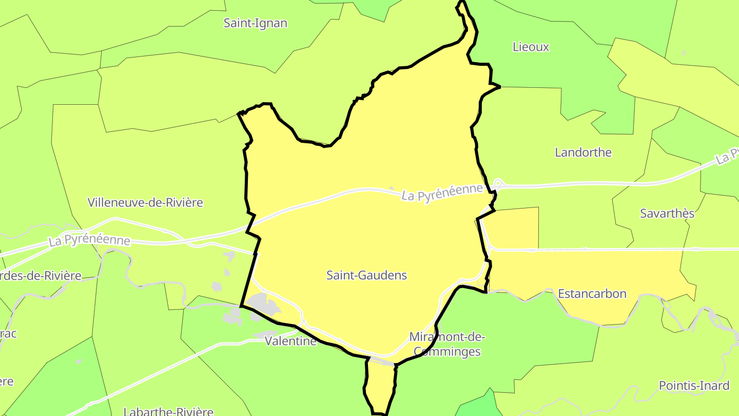 Carte des prix de l'immobilier Saint-Gaudens