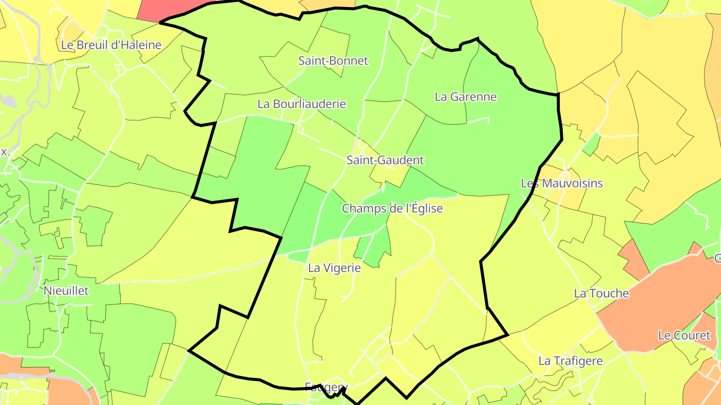 Carte des prix de l'immobilier Saint-Gaudent