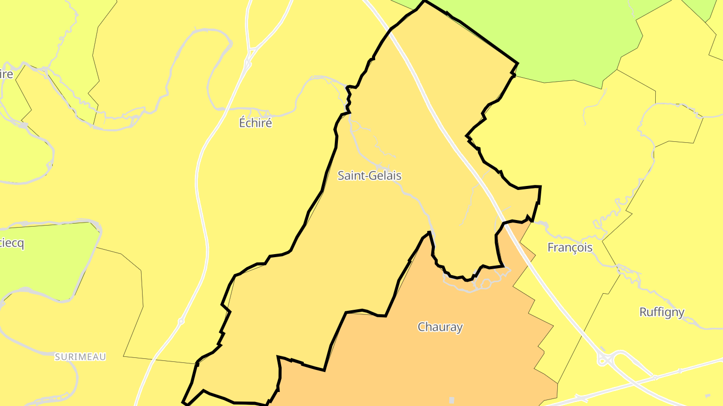 Carte des prix de l'immobilier Saint-Gelais