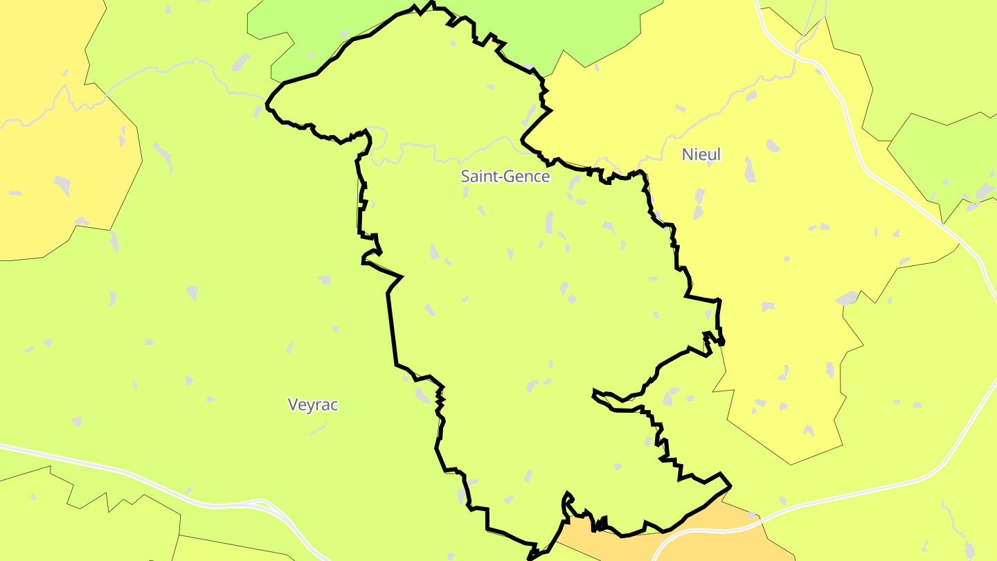 Carte des prix de l'immobilier Saint-Gence