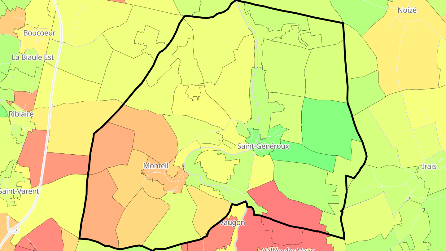 Carte des prix de l'immobilier Saint-Généroux