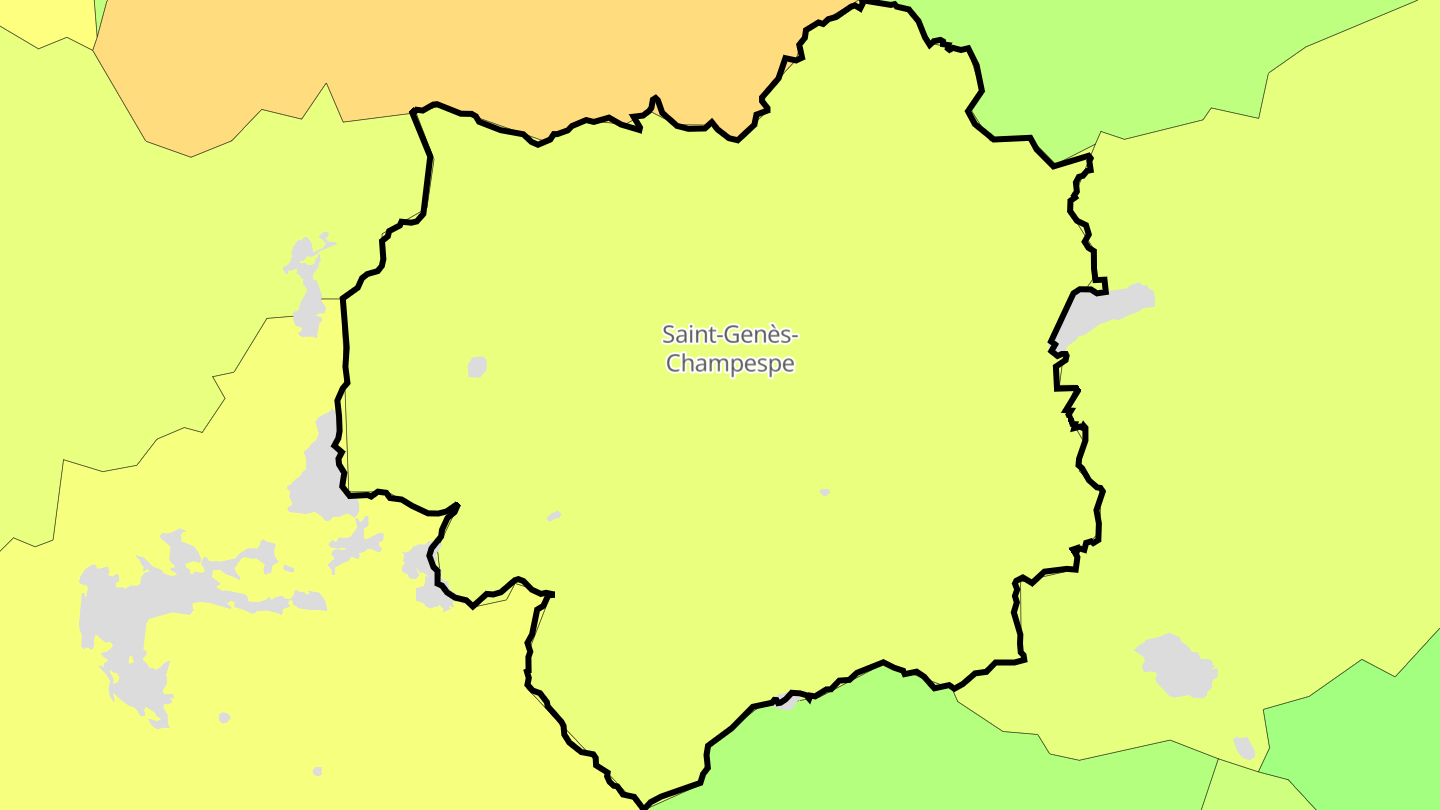 Carte des prix de l'immobilier Saint-Genès-Champespe
