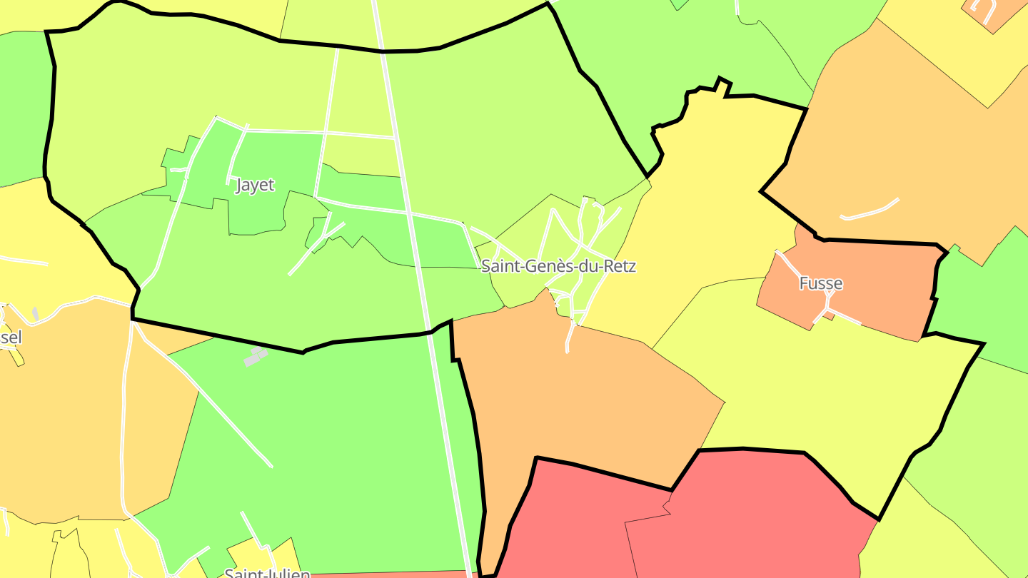 Carte des prix de l'immobilier Saint-Genès-du-Retz