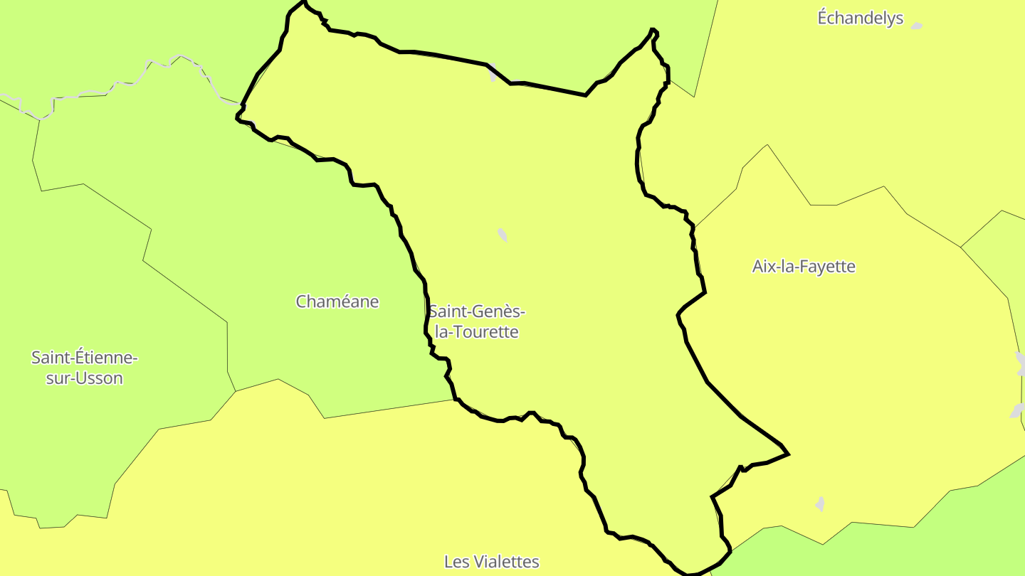 Carte des prix de l'immobilier Saint-Genès-la-Tourette