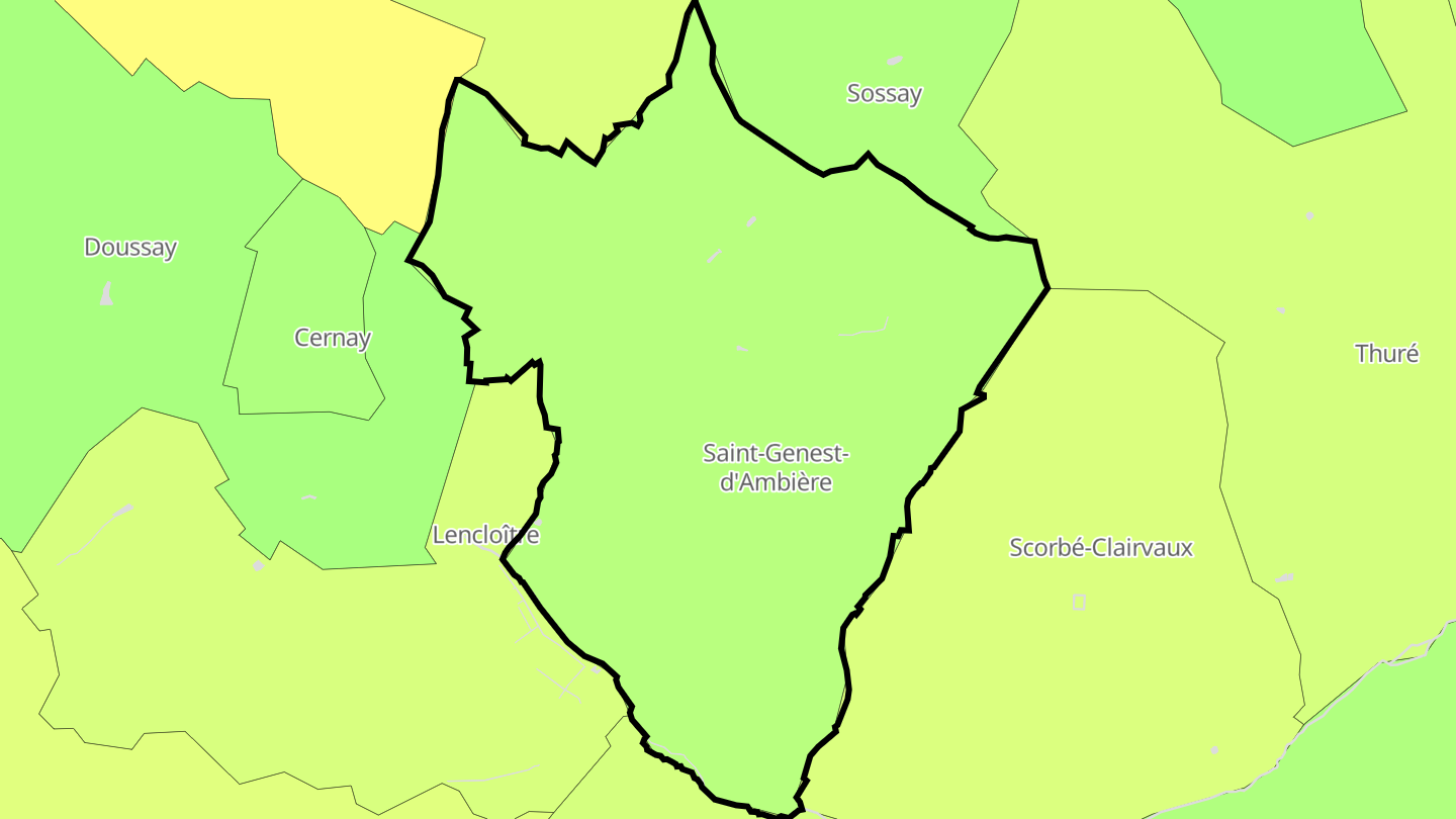 Carte des prix de l'immobilier Saint-Genest-d'Ambière