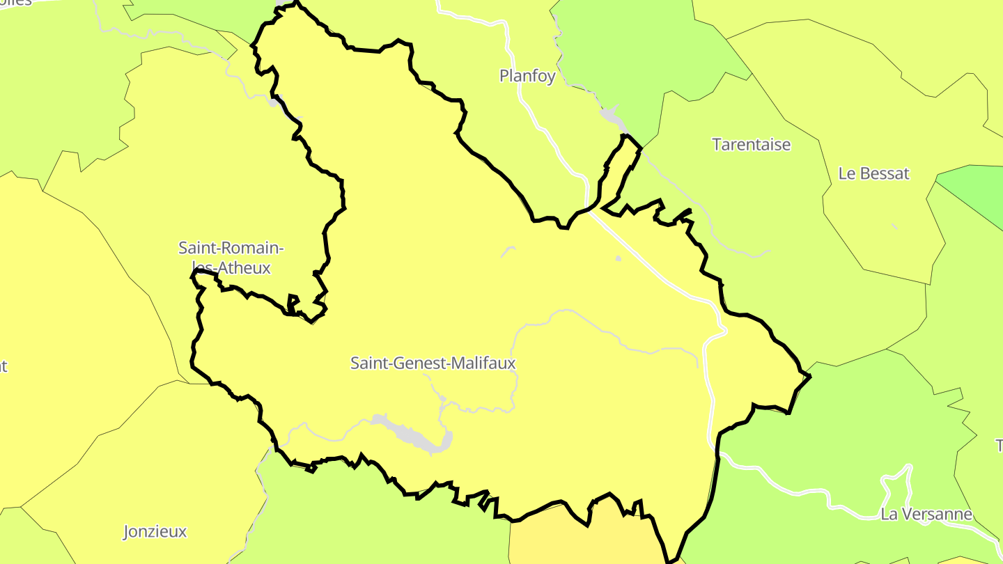 Carte des prix de l'immobilier Saint-Genest-Malifaux