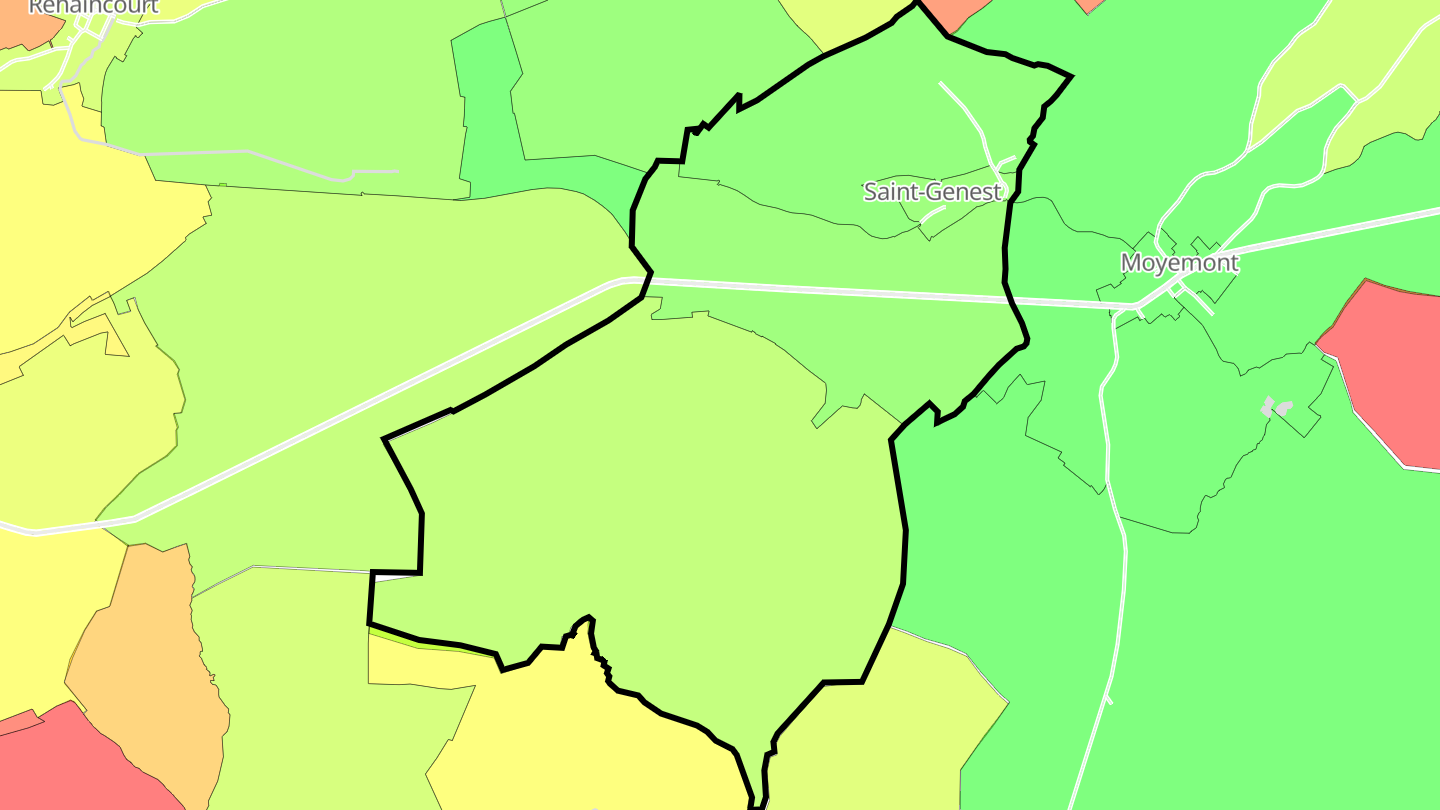 Carte des prix de l'immobilier Saint-Genest
