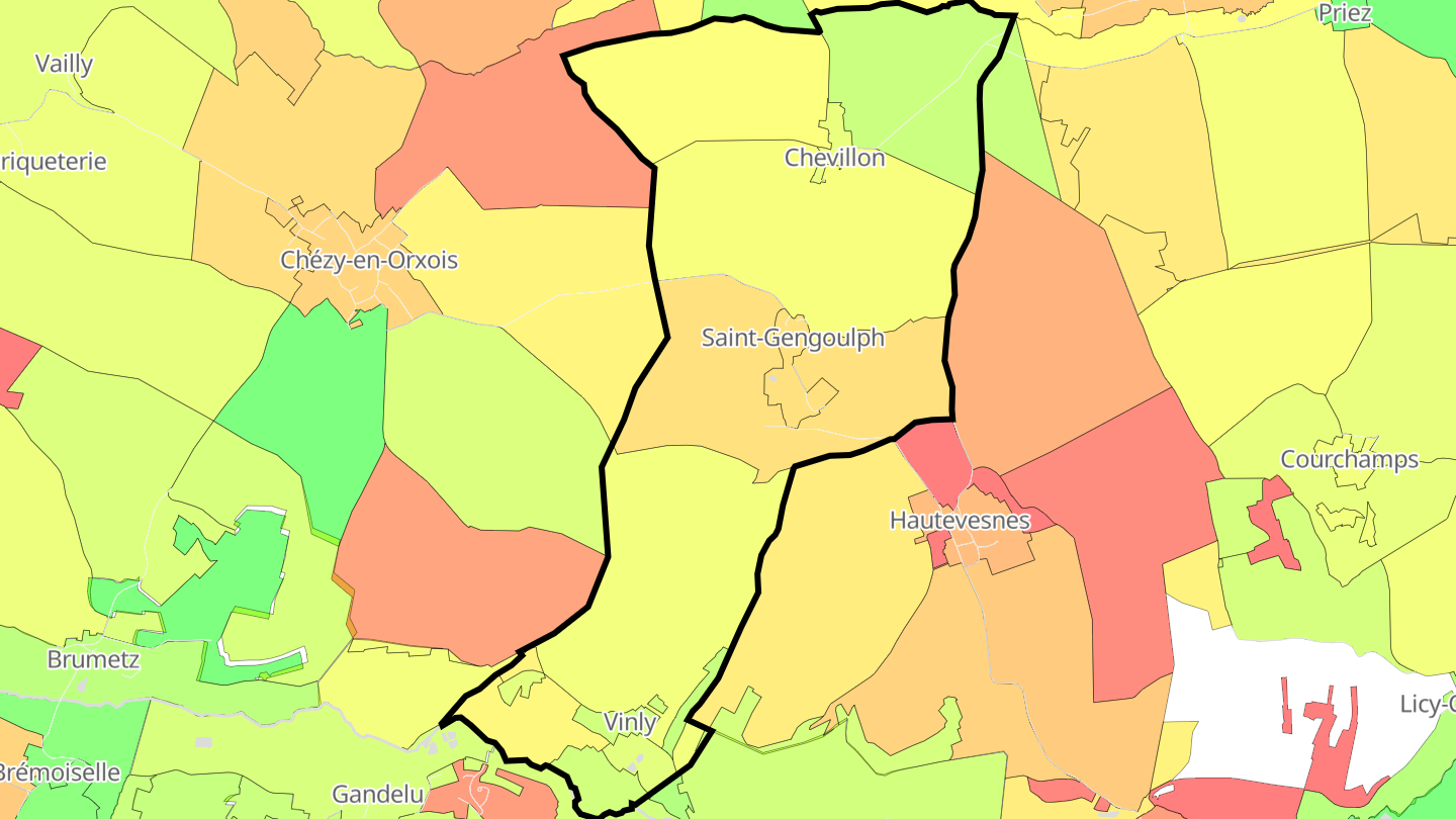 Carte des prix de l'immobilier Saint-Gengoulph