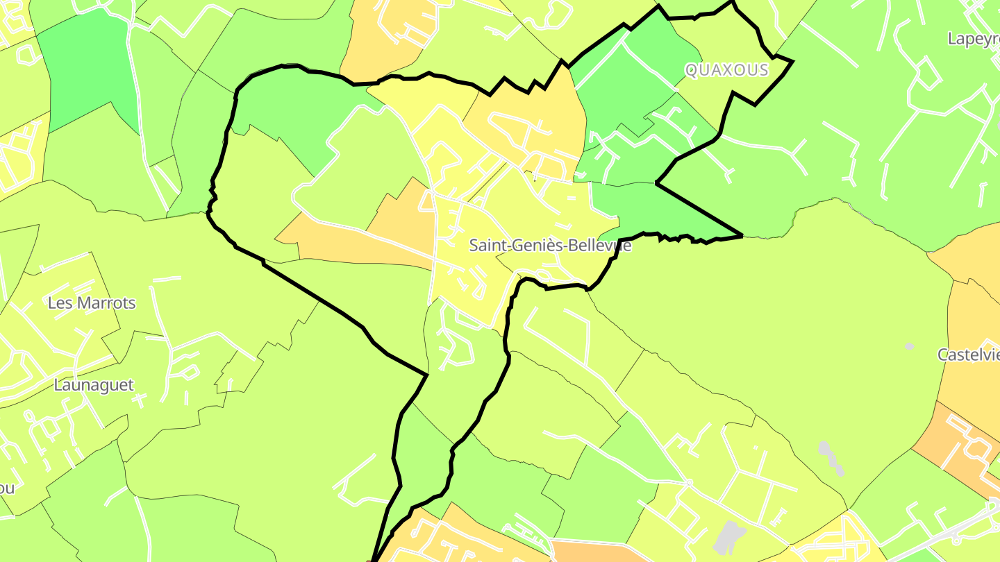 Carte des prix de l'immobilier Saint-Geniès-Bellevue