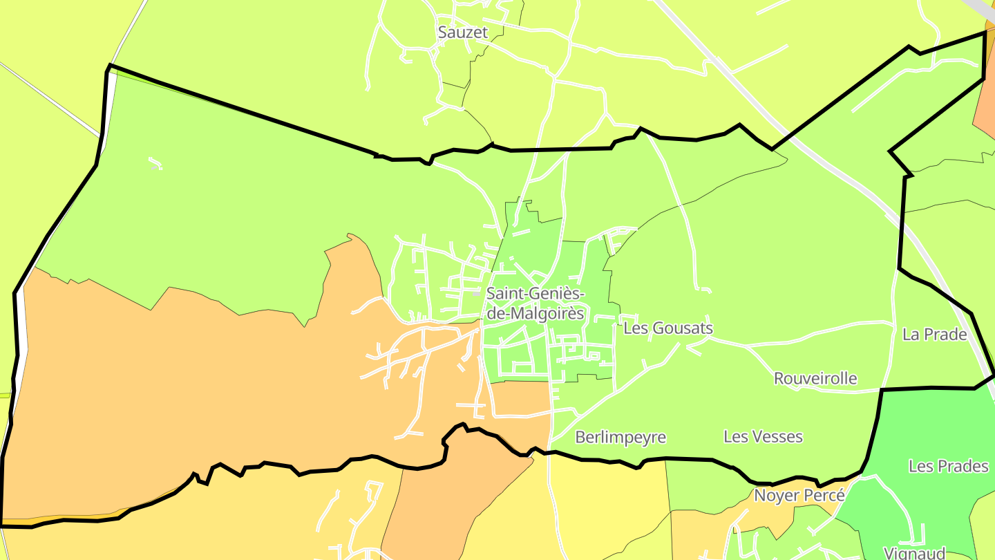 Carte des prix de l'immobilier Saint-Geniès-de-Malgoirès