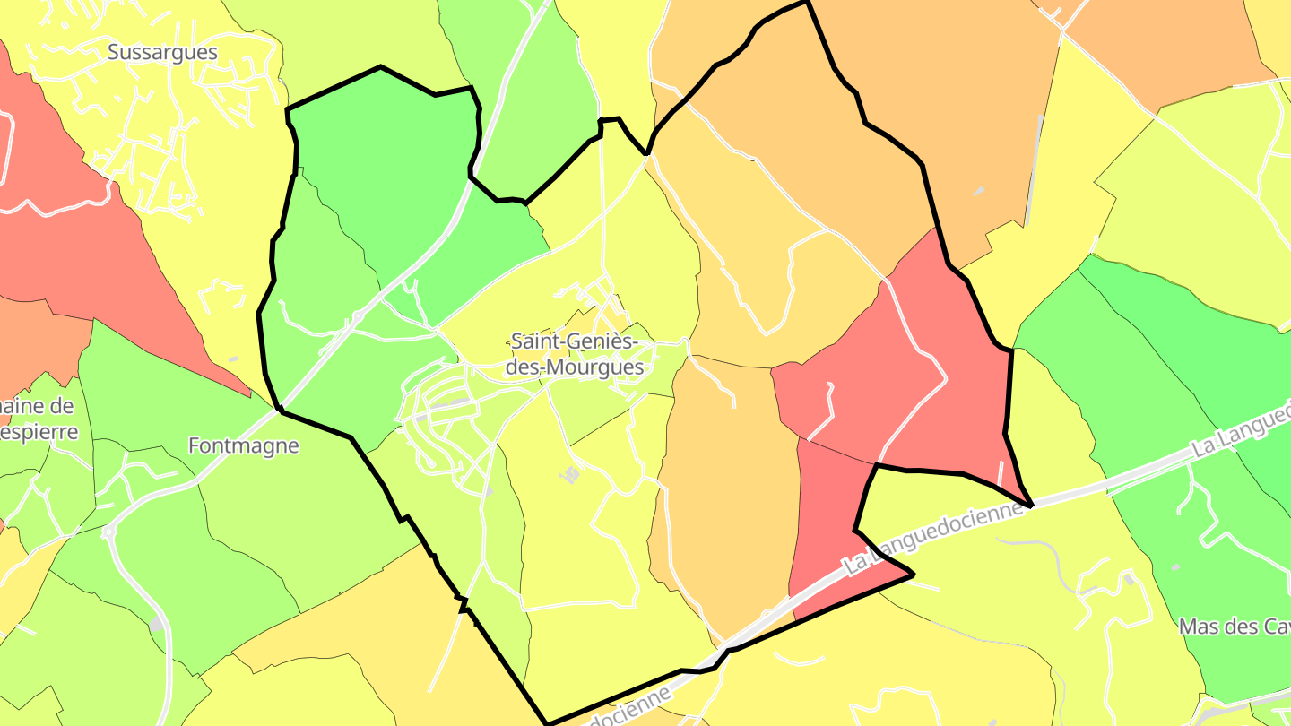 Carte des prix de l'immobilier Saint-Geniès-des-Mourgues