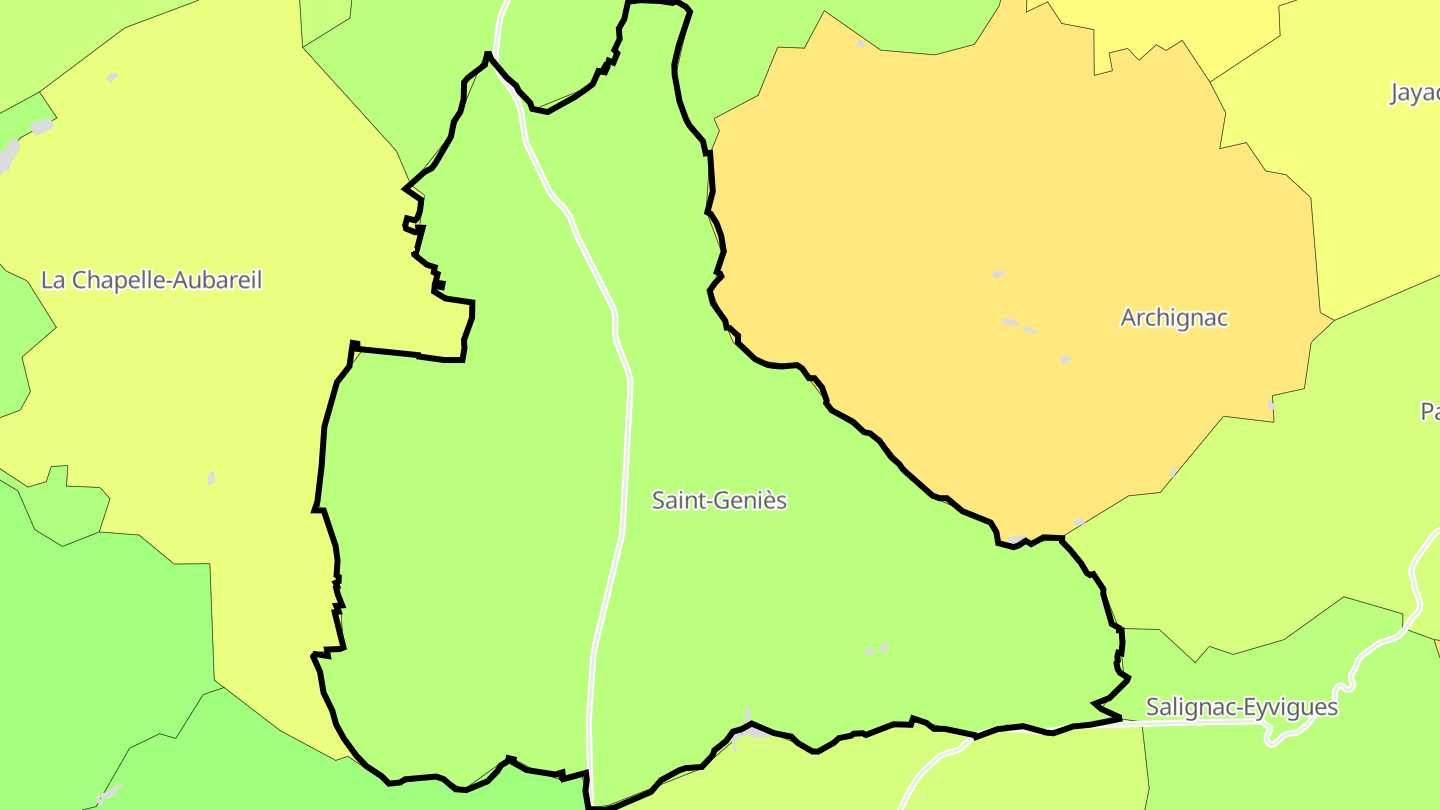 Carte des prix de l'immobilier Saint-Geniès
