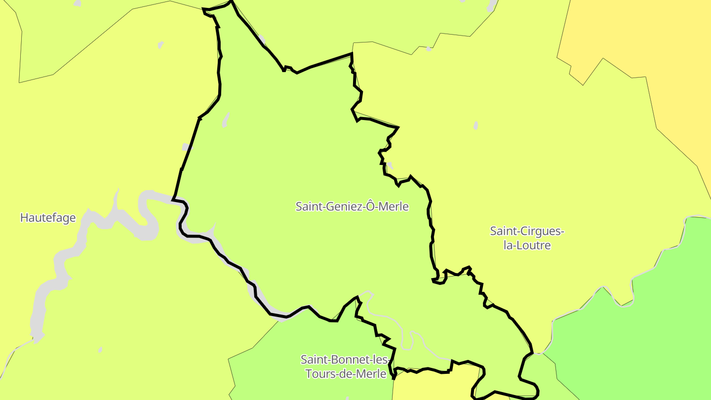 Carte des prix de l'immobilier Saint-Geniez-ô-Merle