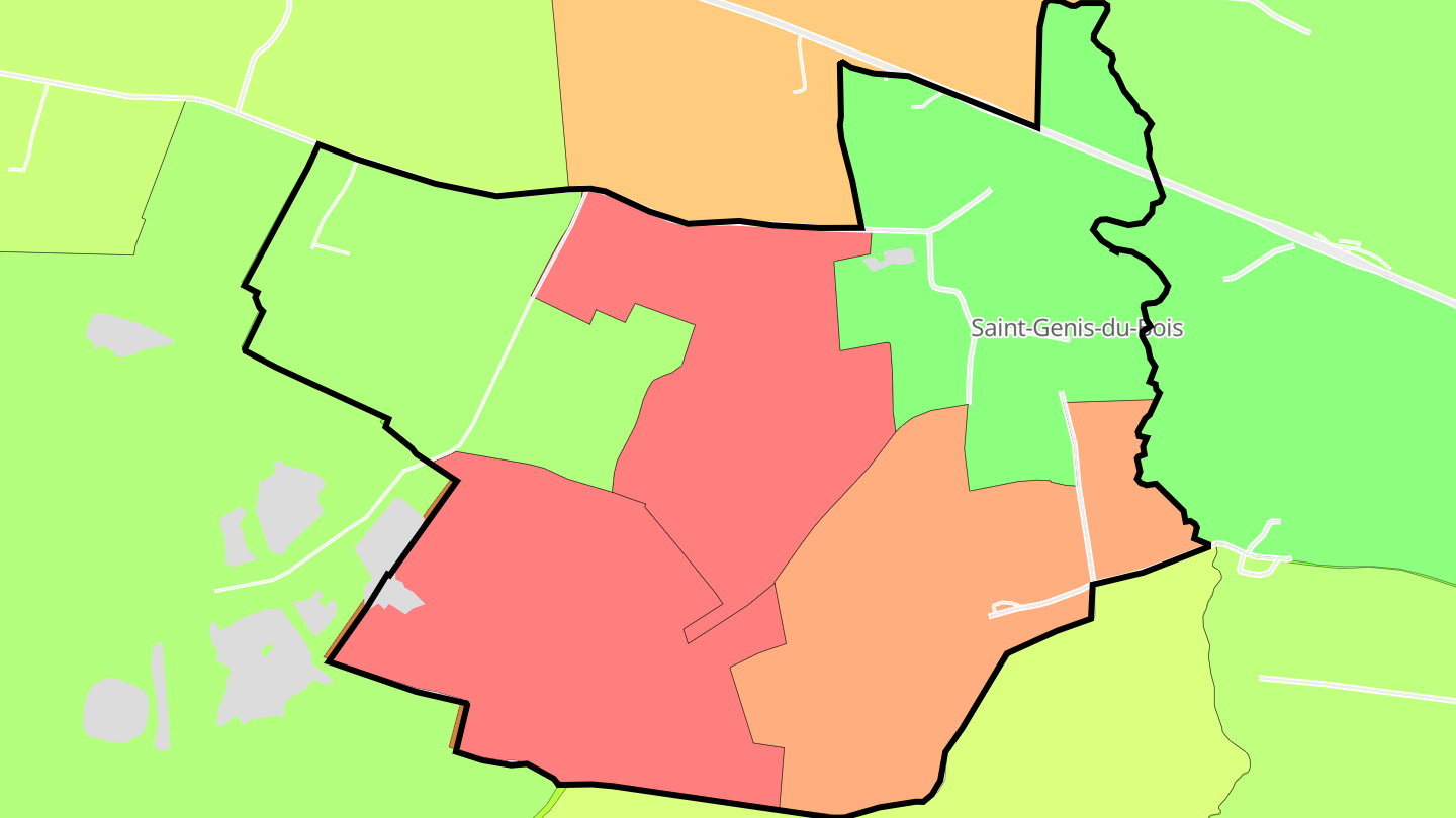 Carte des prix de l'immobilier Saint-Genis-du-Bois