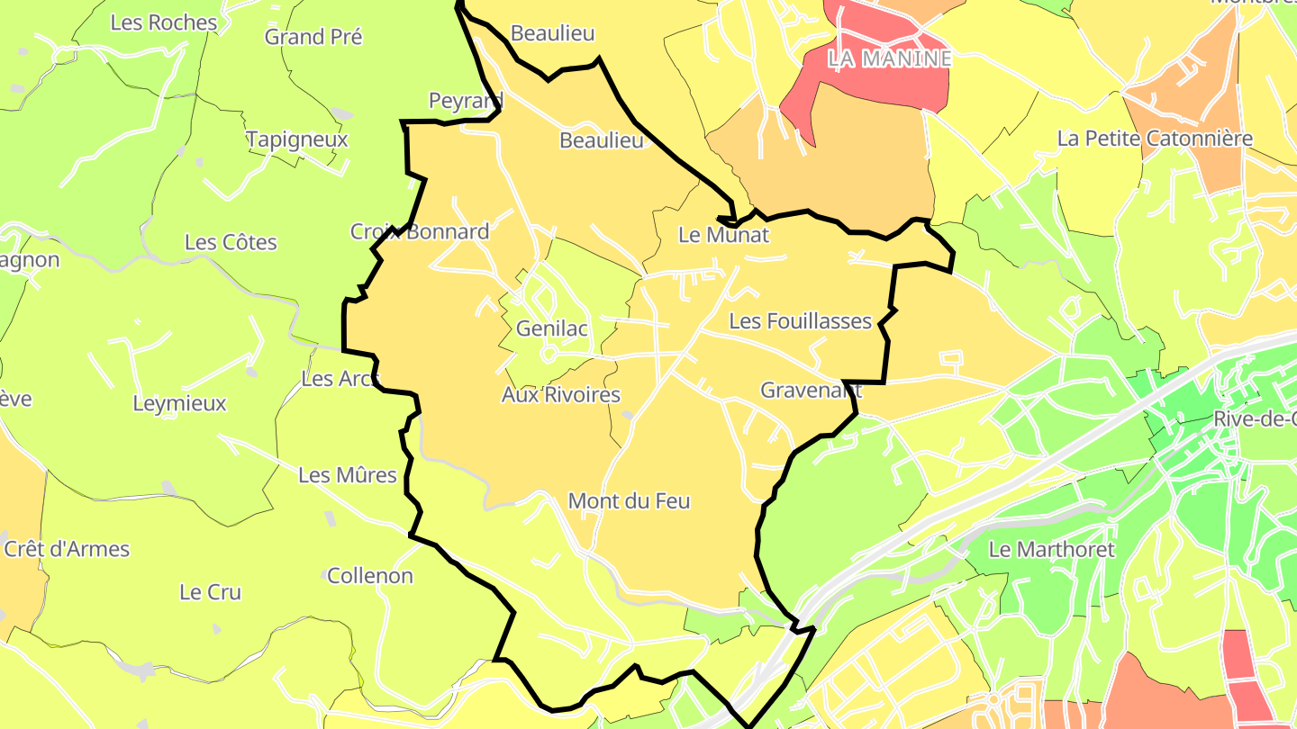 Carte des prix de l'immobilier Saint-Genis-Terrenoire
