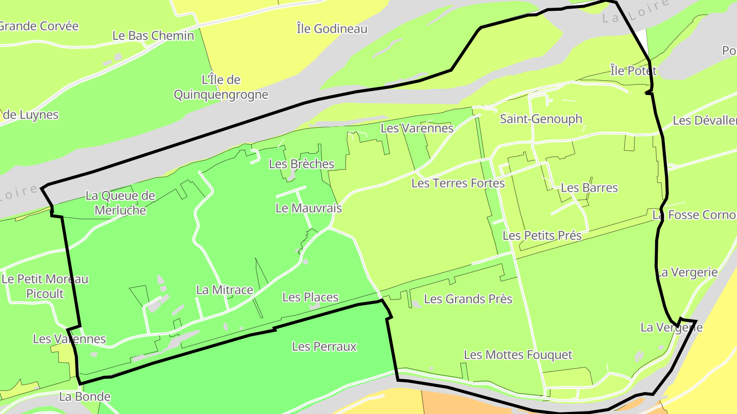 Carte des prix de l'immobilier Saint-Genouph