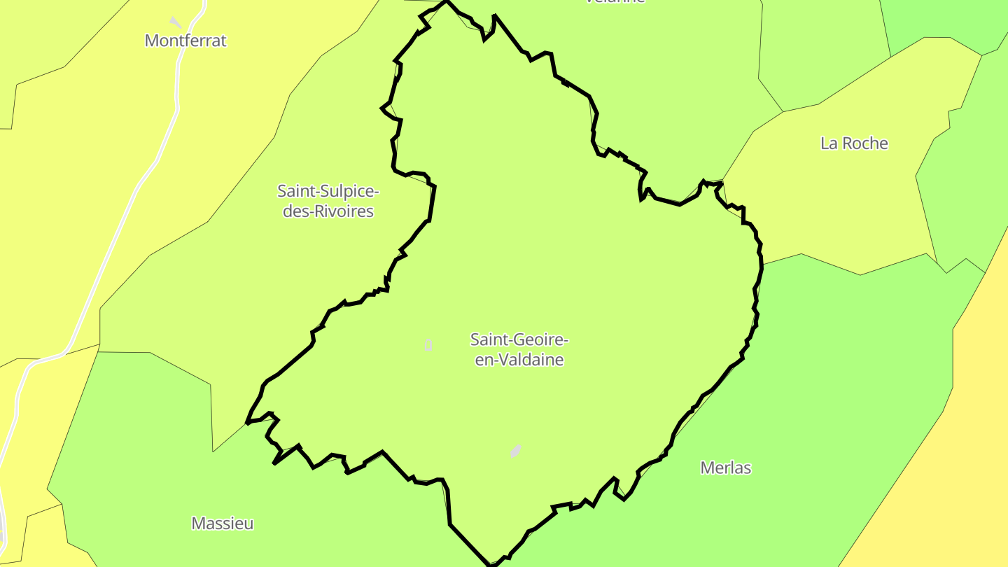 Carte des prix de l'immobilier Saint-Geoire-en-Valdaine