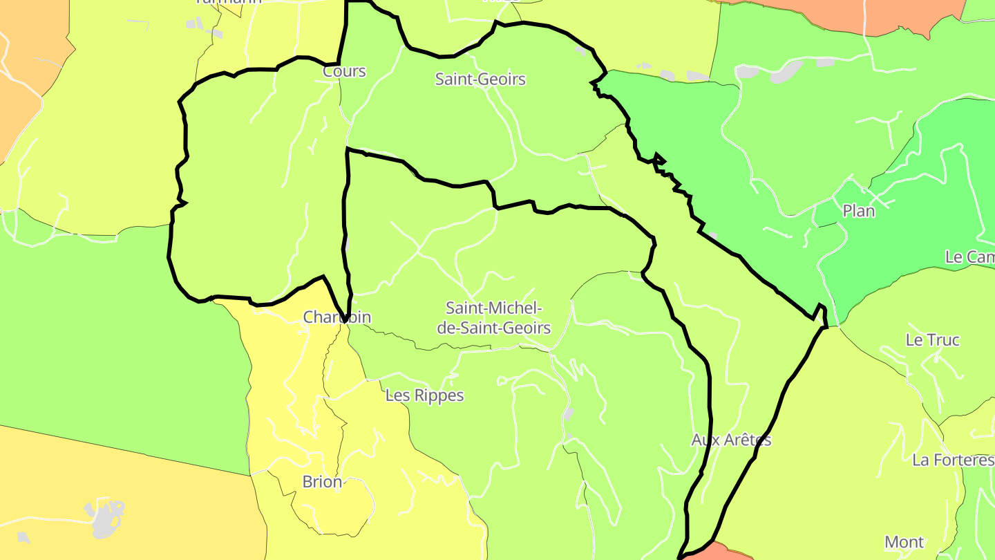 Carte des prix de l'immobilier Saint-Geoirs