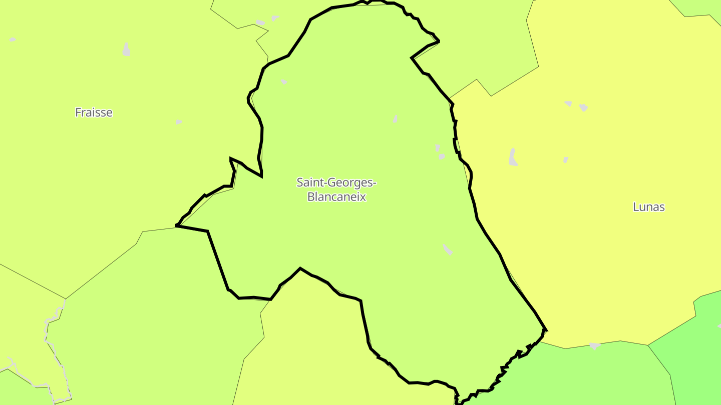 Carte des prix de l'immobilier Saint-Georges-Blancaneix