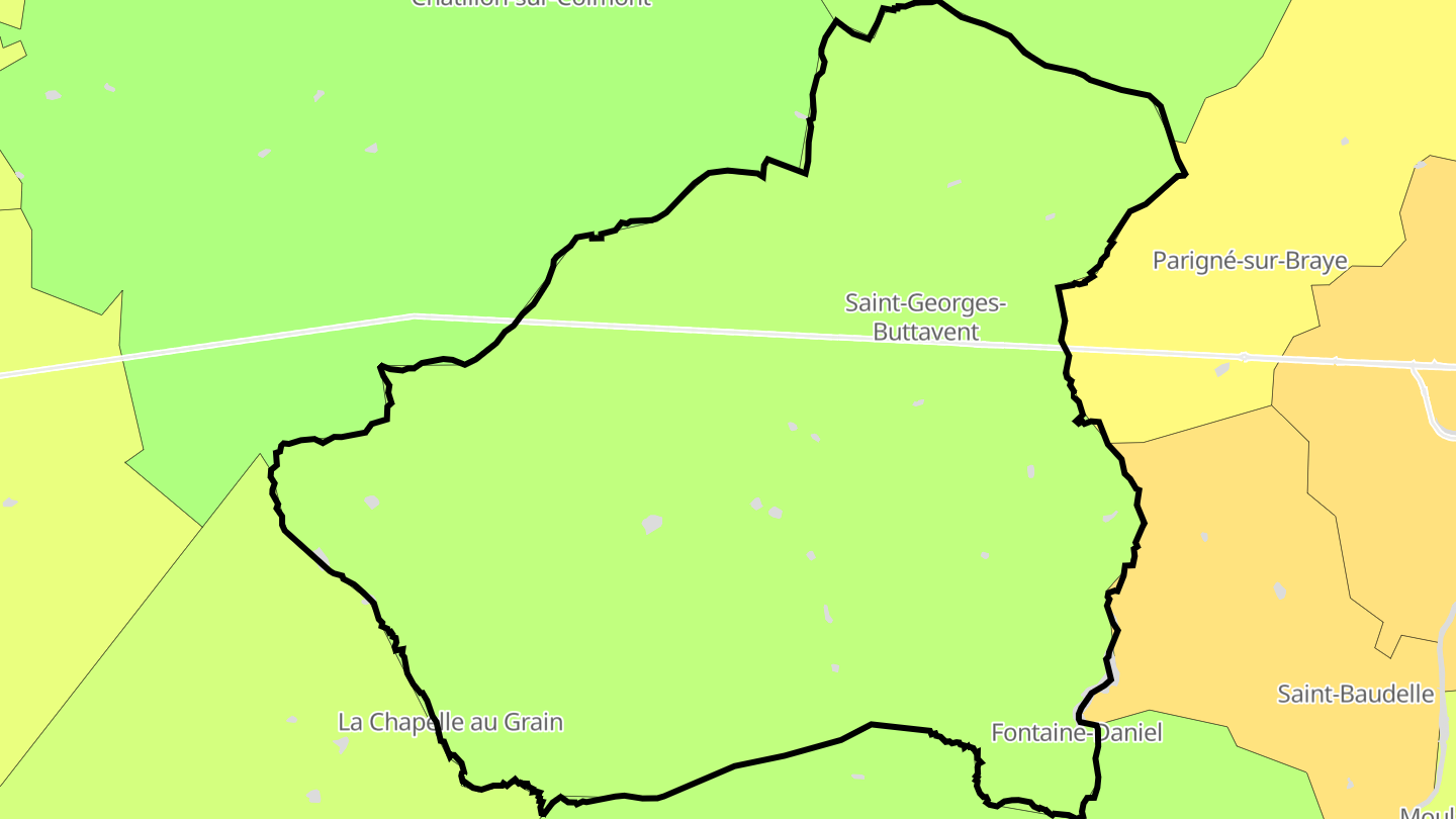 Carte des prix de l'immobilier Saint-Georges-Buttavent