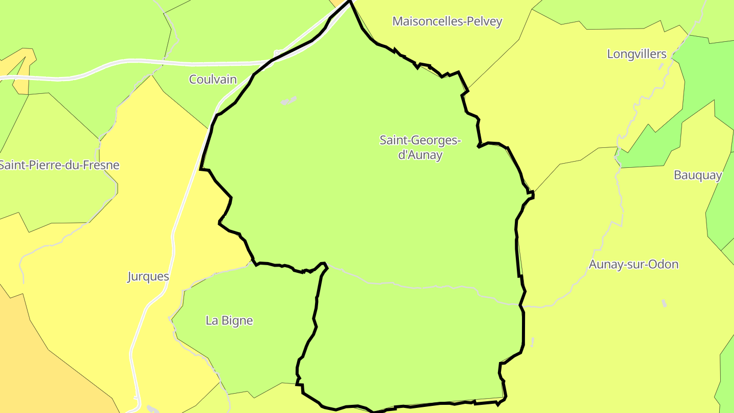 Carte des prix de l'immobilier Saint-Georges-d'Aunay