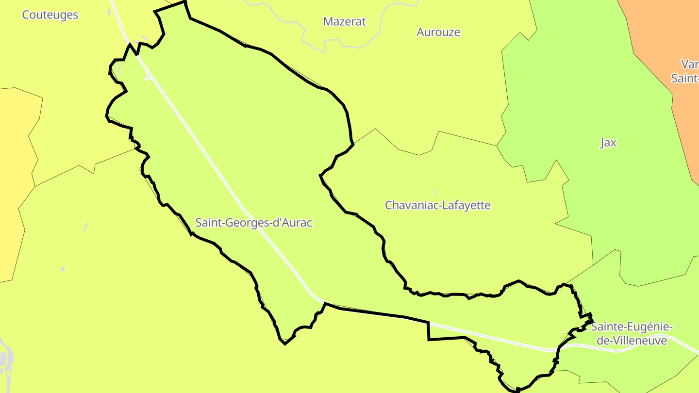 Carte des prix de l'immobilier Saint-Georges-d'Aurac