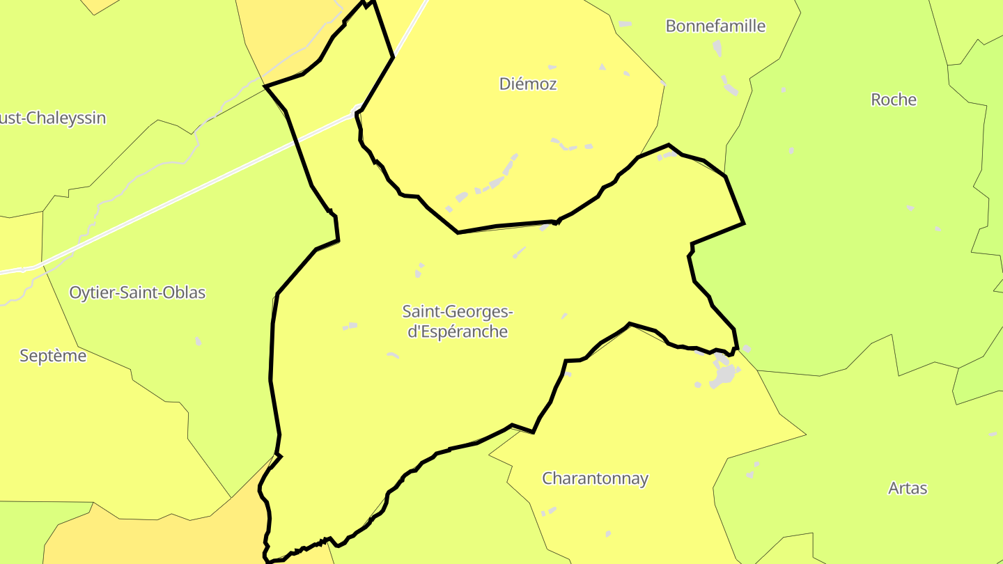 Carte des prix de l'immobilier Saint-Georges-d'Espéranche