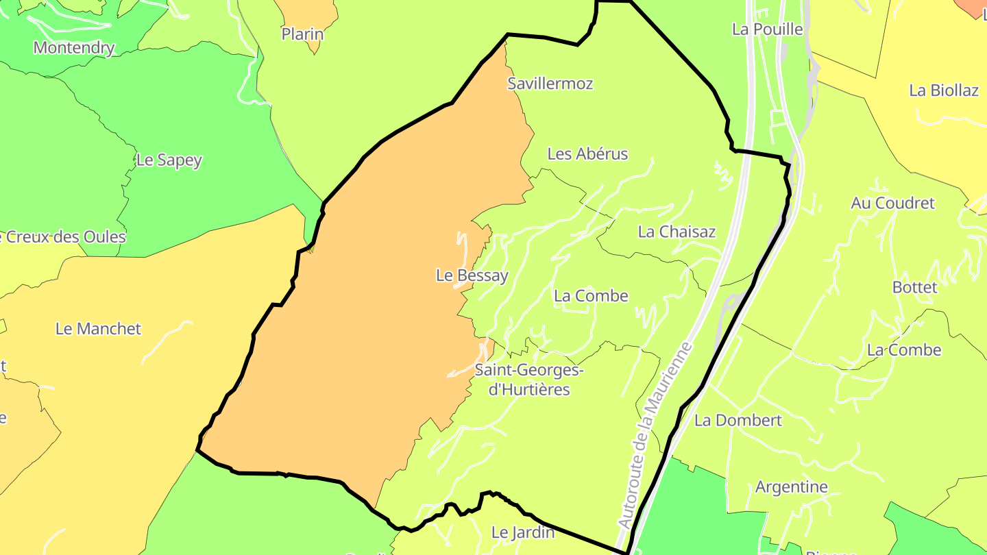 Carte des prix de l'immobilier Saint-Georges-d'Hurtières