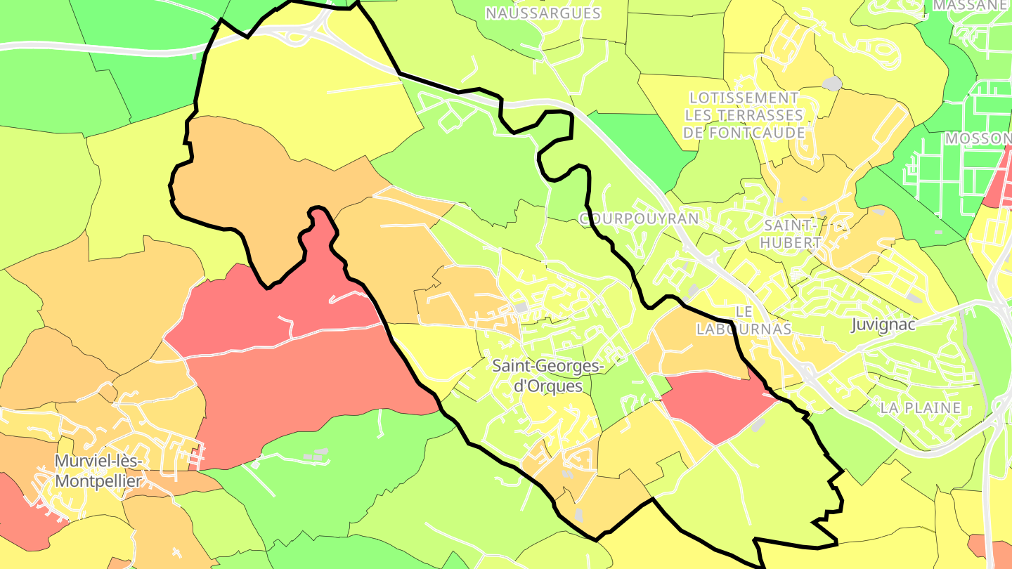 Carte des prix de l'immobilier Saint-Georges-d'Orques
