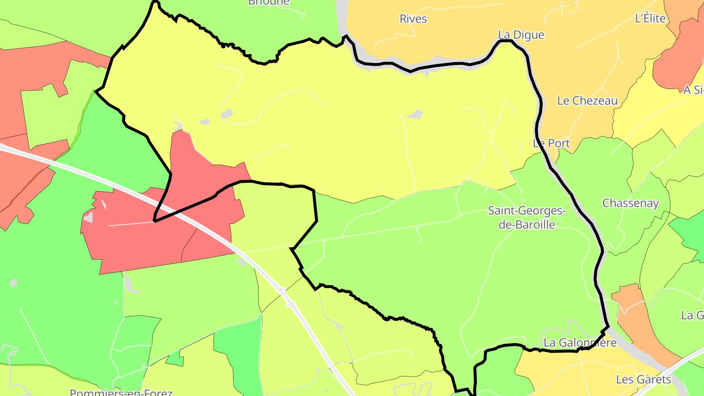 Carte des prix de l'immobilier Saint-Georges-de-Baroille