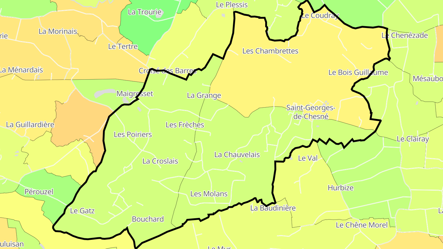 Carte des prix de l'immobilier Saint-Georges-de-Chesné