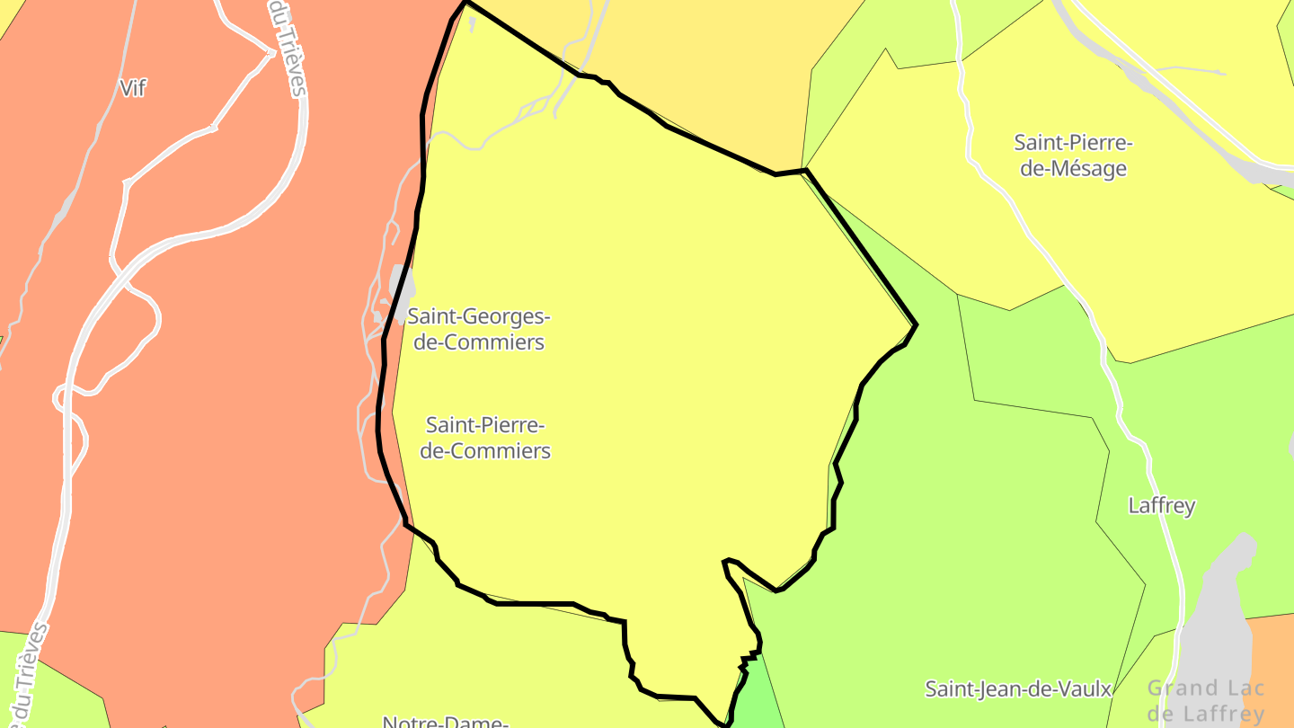 Carte des prix de l'immobilier Saint-Georges-de-Commiers
