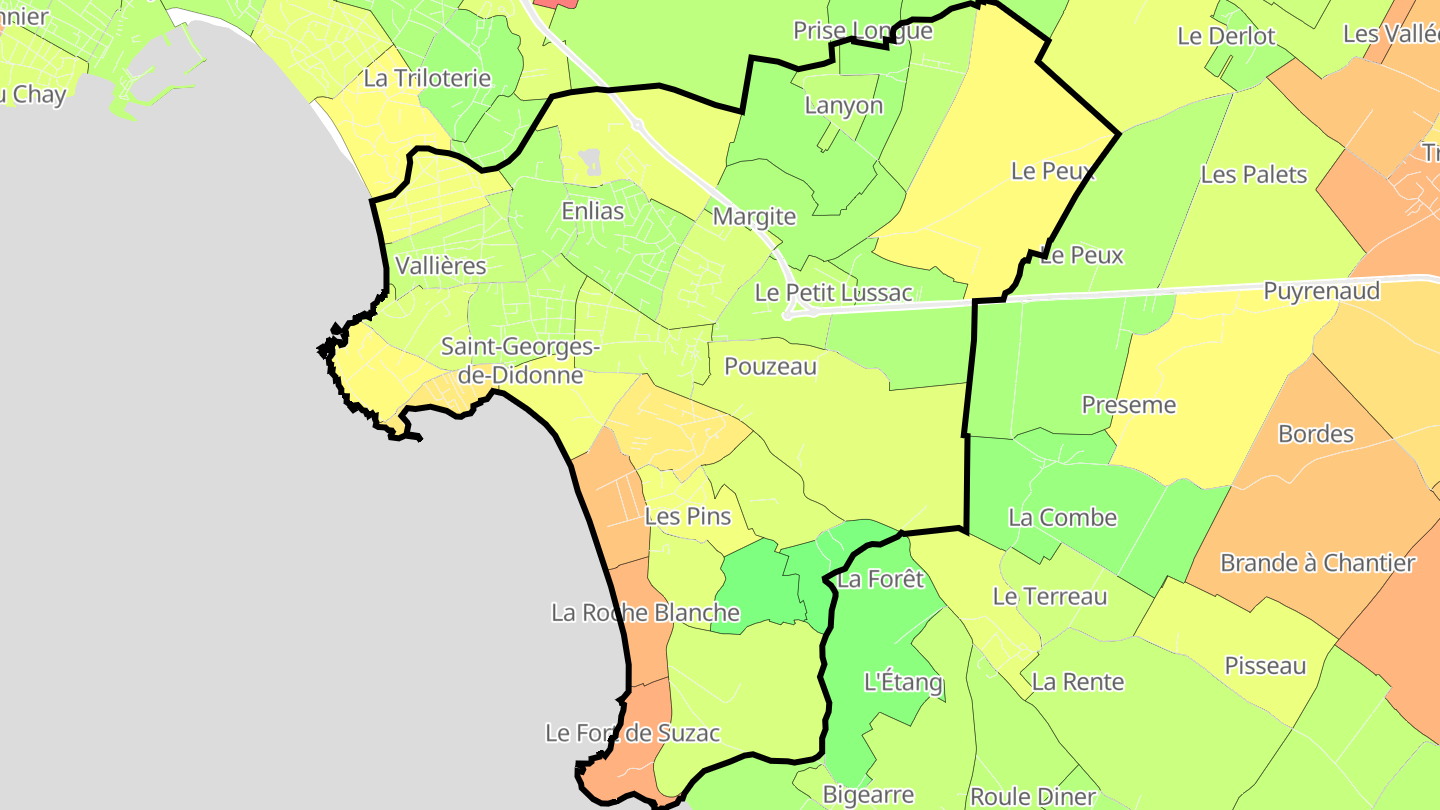 Carte des prix de l'immobilier Saint-Georges-de-Didonne