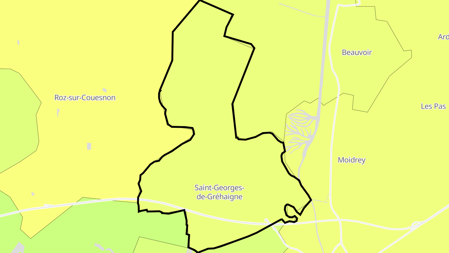 Carte des prix de l'immobilier Saint-Georges-de-Gréhaigne