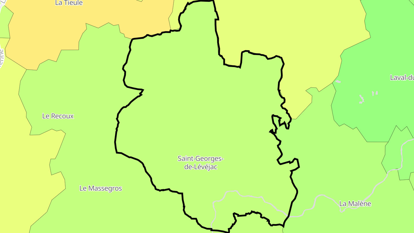 Carte des prix de l'immobilier Saint-Georges-de-Lévéjac
