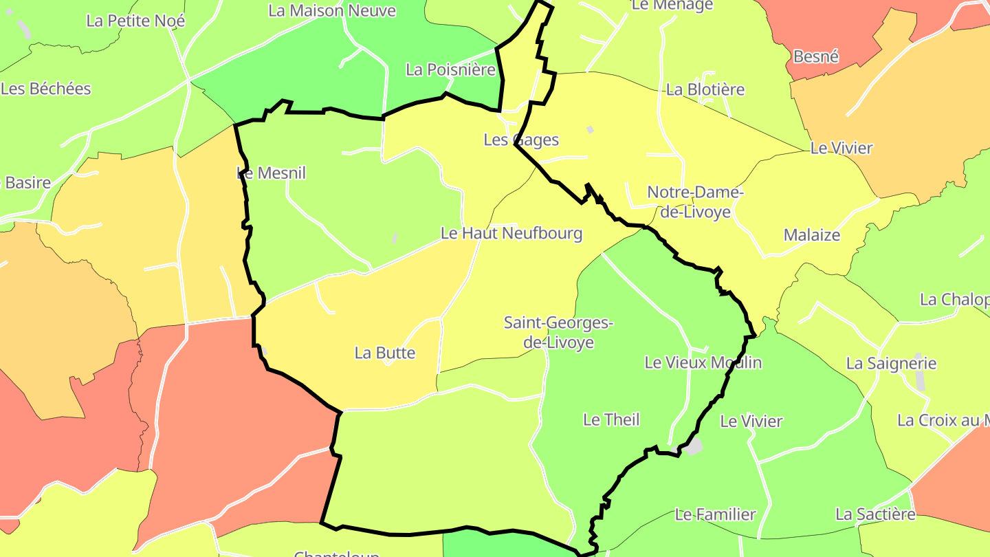 Carte des prix de l'immobilier Saint-Georges-de-Livoye