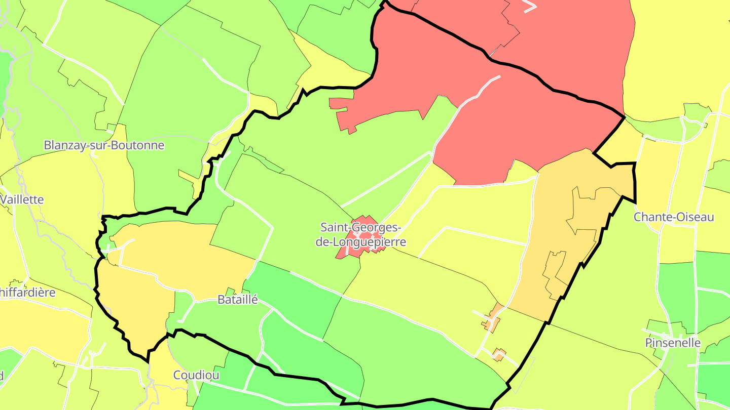 Carte des prix de l'immobilier Saint-Georges-de-Longuepierre
