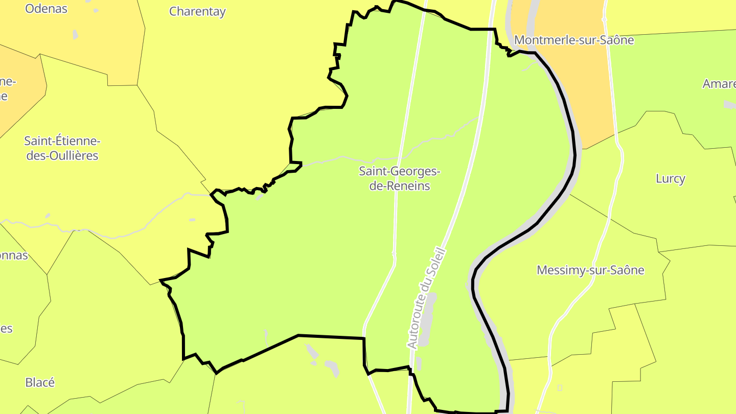 Carte des prix de l'immobilier Saint-Georges-de-Reneins