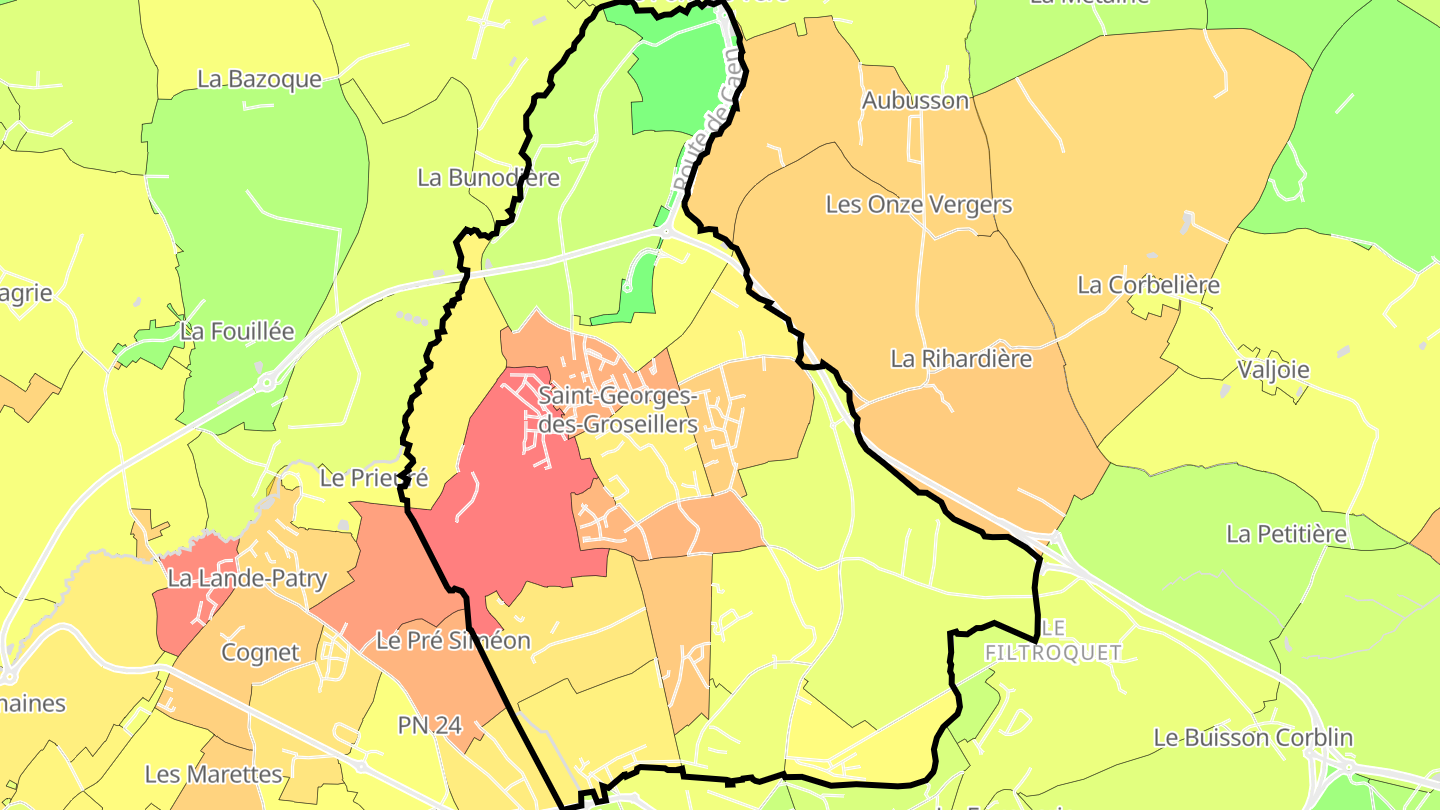 Carte des prix de l'immobilier Saint-Georges-des-Groseillers