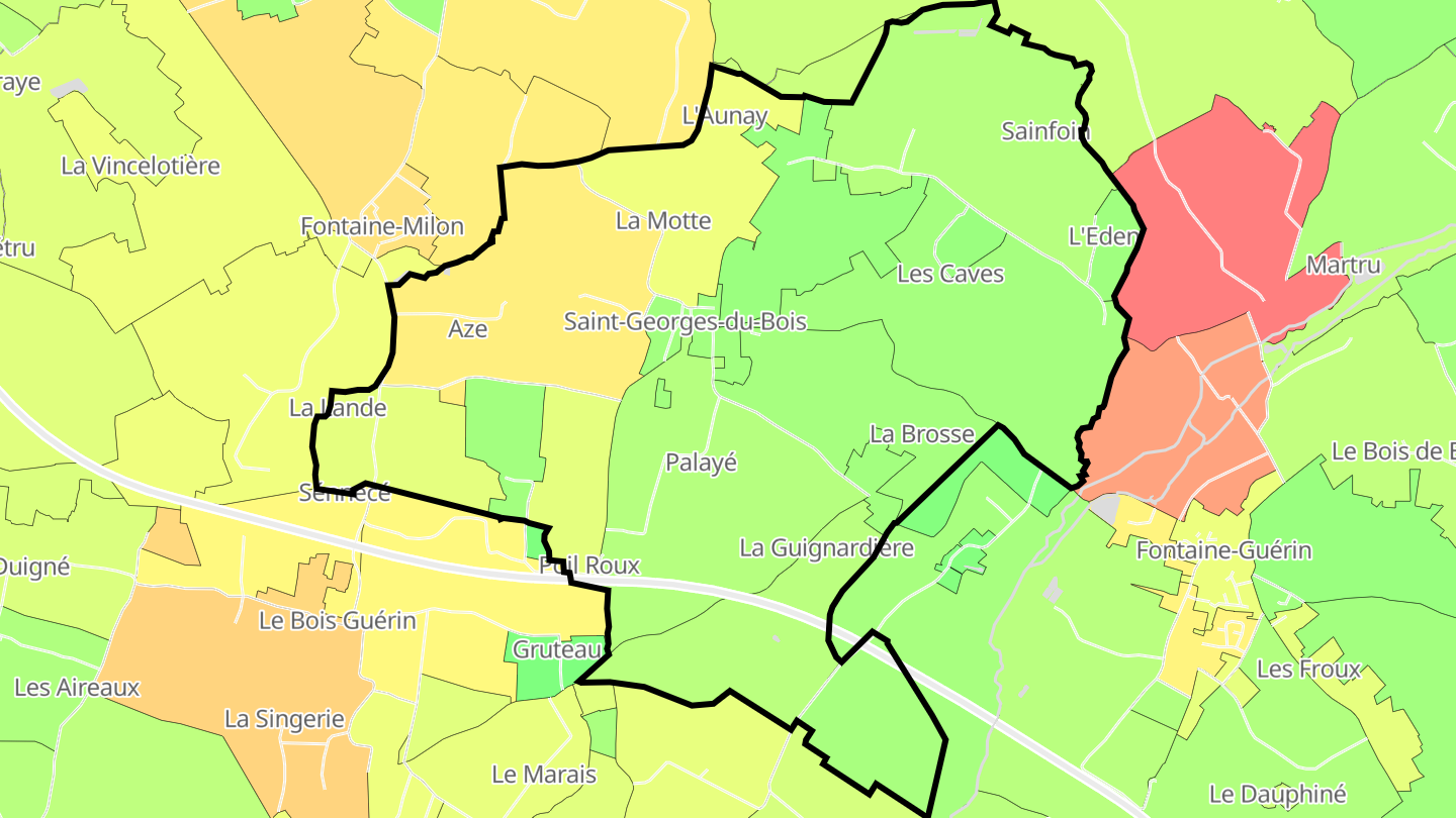 Carte des prix de l'immobilier Saint-Georges-du-Bois