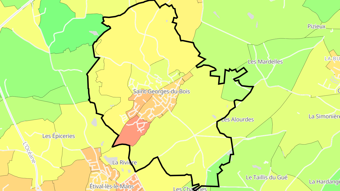 Carte des prix de l'immobilier Saint-Georges-du-Bois