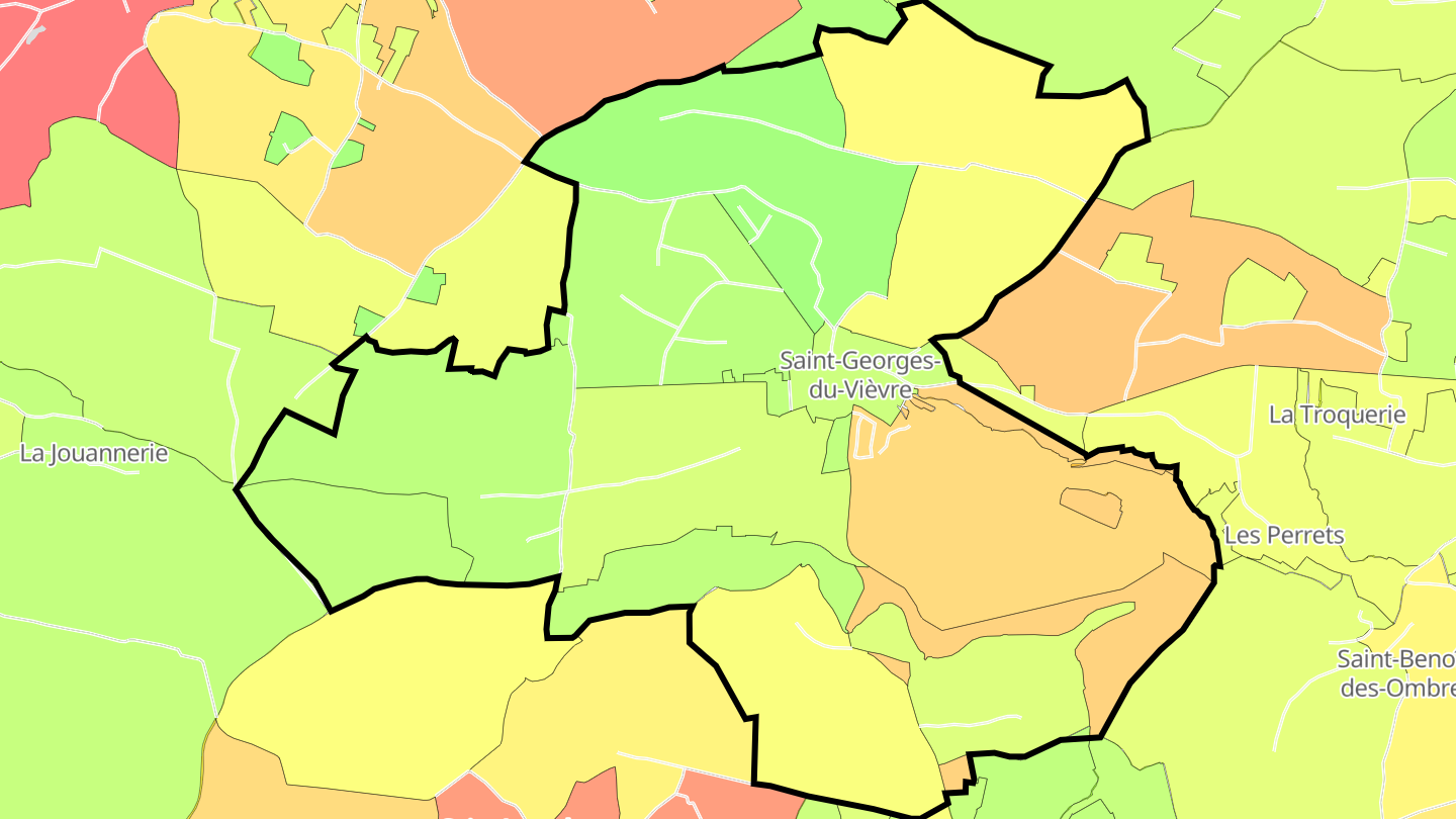 Carte des prix de l'immobilier Saint-Georges-du-Vièvre