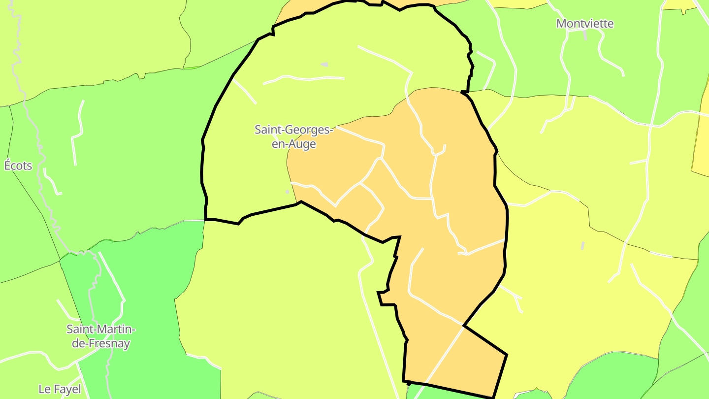 Carte des prix de l'immobilier Saint-Georges-en-Auge
