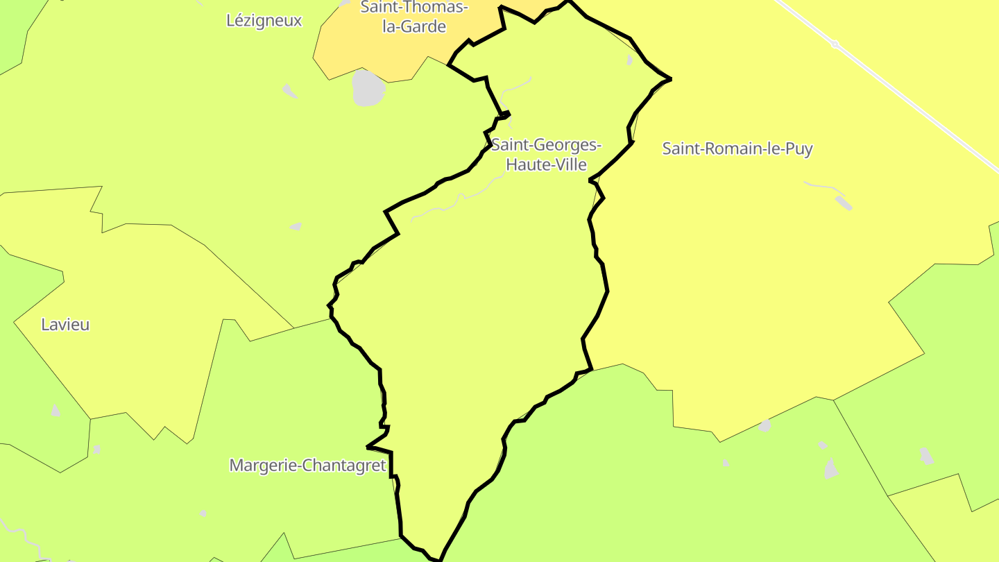 Carte des prix de l'immobilier Saint-Georges-Haute-Ville
