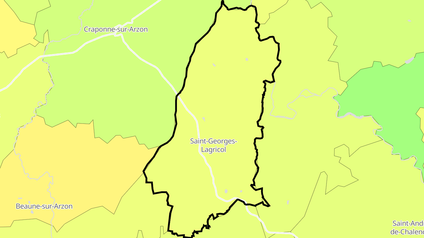 Carte des prix de l'immobilier Saint-Georges-Lagricol
