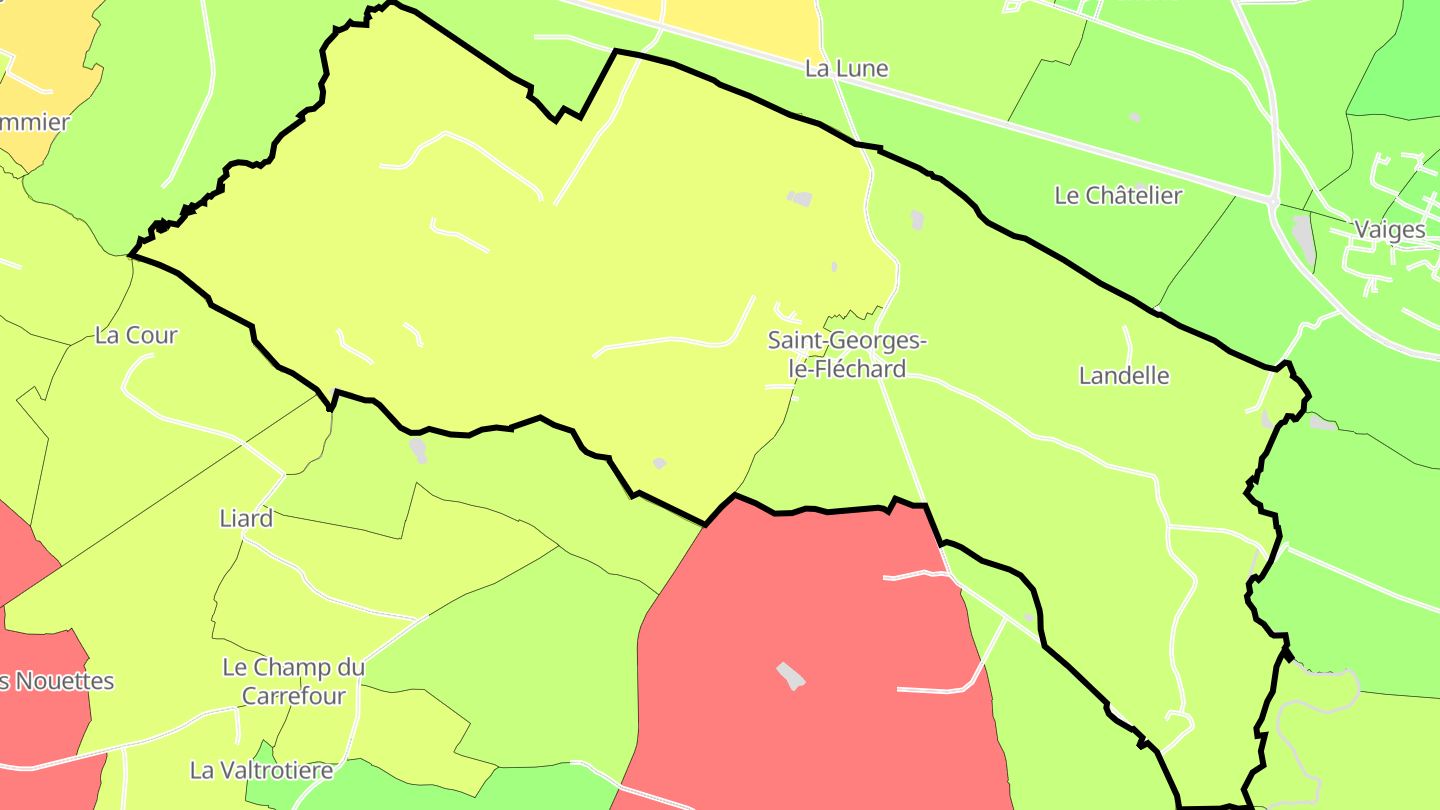 Carte des prix de l'immobilier Saint-Georges-le-Fléchard